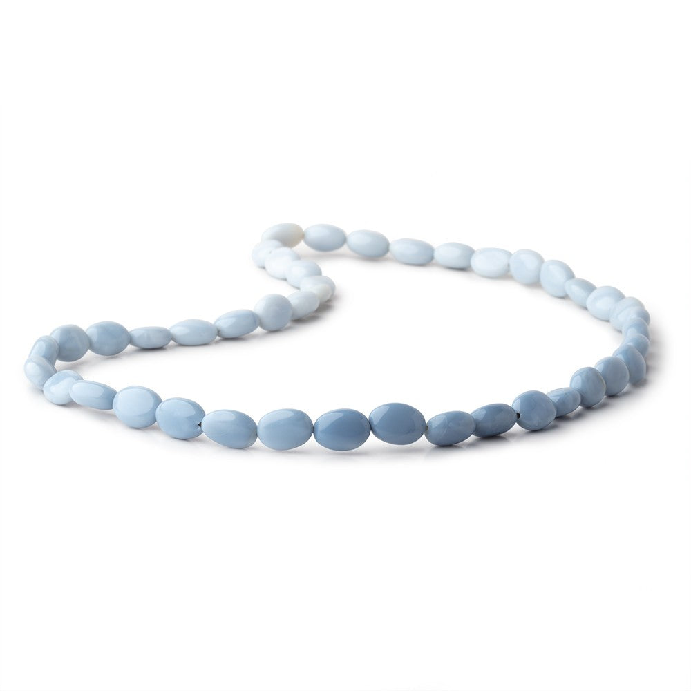 5x4-11x7mm Owyhee Blue Opal Plain Oval Beads 16 inch 39 pieces - BeadsofCambay.com