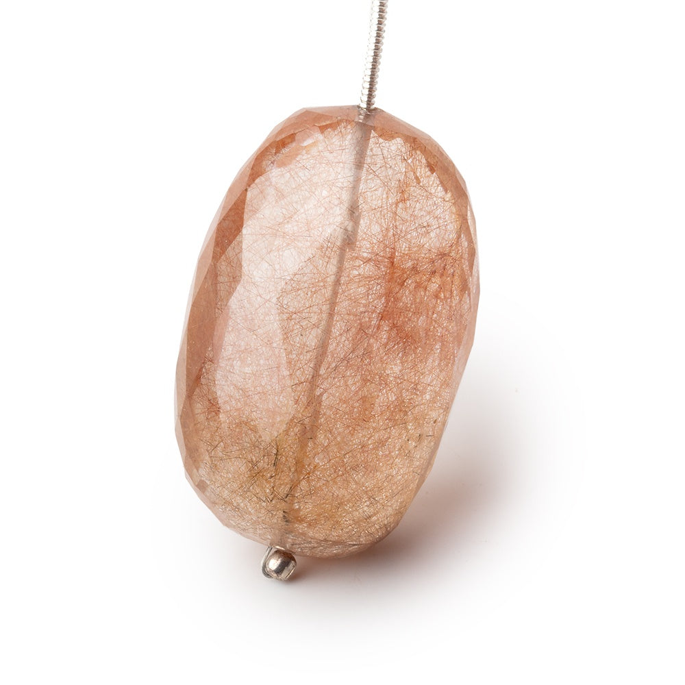 33x20mm Rutilated Quartz Faceted Nugget Focal 1 Bead - BeadsofCambay.com