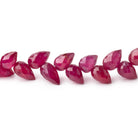 8-9mm Ruby Shoulder Drill Faceted Tear Drop 4 inch 23 Beads AAA - BeadsofCambay.com