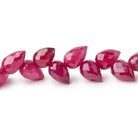 8.5-10mm Ruby Shoulder Drill Faceted Tear Drop 4 inch 19 Beads AAA - BeadsofCambay.com