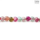 5-5.5mm Multi Color Tourmaline Plain Heart 16 inch 80 Beads 1mm Hole - BeadsofCambay.com
