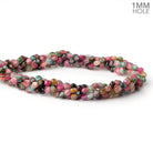 5-5.5mm Multi Color Tourmaline Plain Heart 16 inch 80 Beads 1mm Hole - BeadsofCambay.com