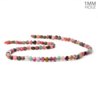 5-5.5mm Multi Color Tourmaline Plain Heart 16 inch 80 Beads 1mm Hole - BeadsofCambay.com