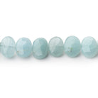 8.5x6.5mm Aquamarine Faceted Oval Beads 8 inch 28 pieces - BeadsofCambay.com