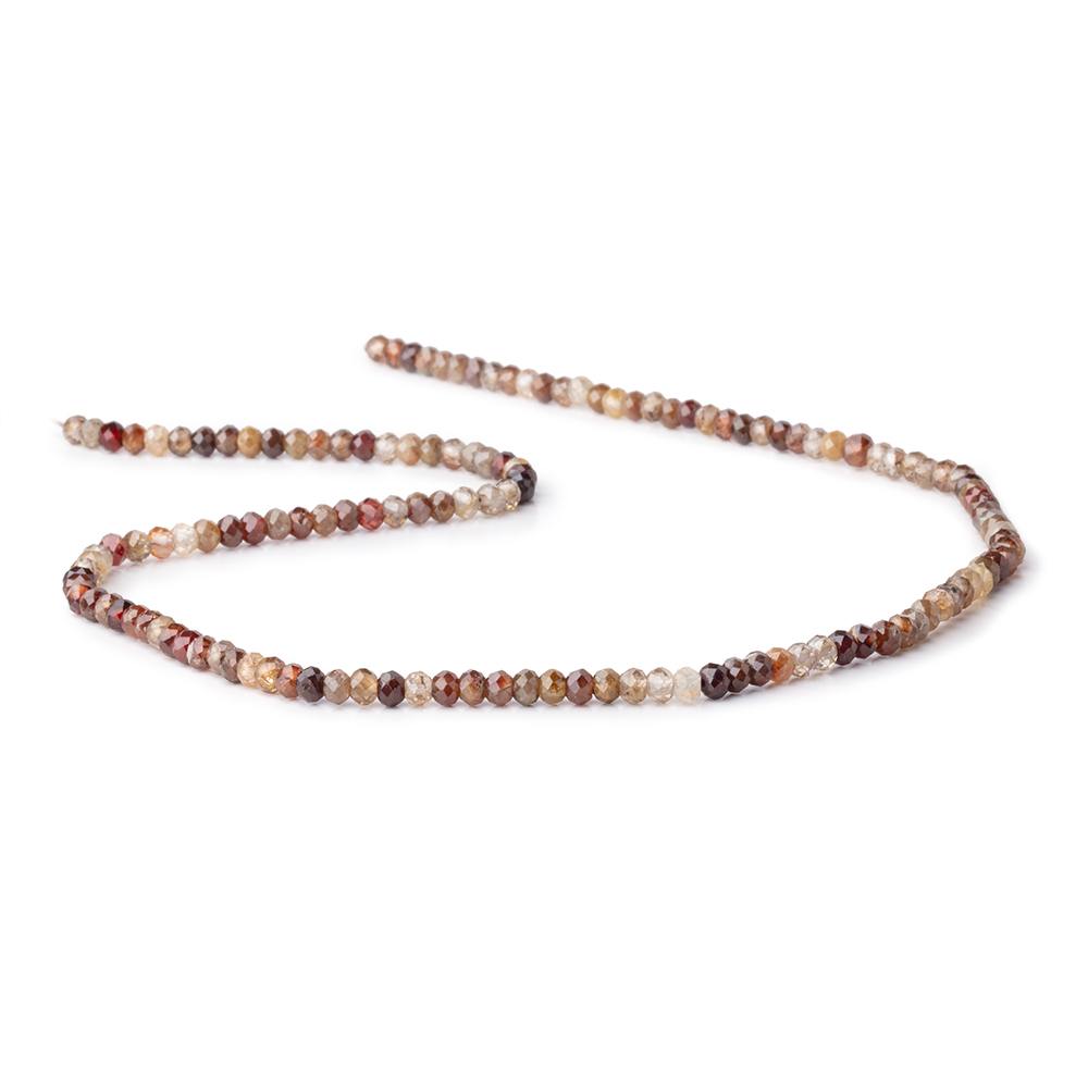 3.8mm Multi Color Zircon Micro Faceted Rondelle 15.25 inch 135 Beads - BeadsofCambay.com