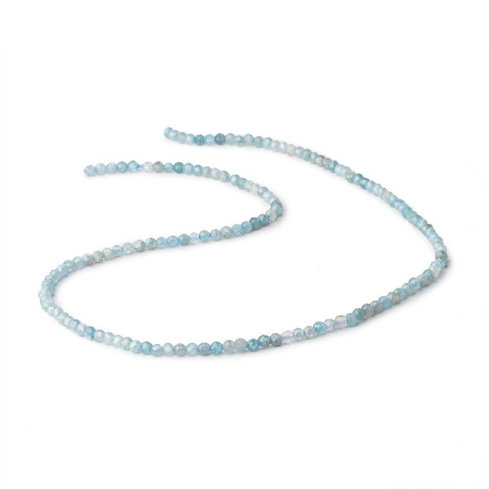 3mm Blue Zircon Micro Faceted Round 15 inch 140 Beads A - BeadsofCambay.com