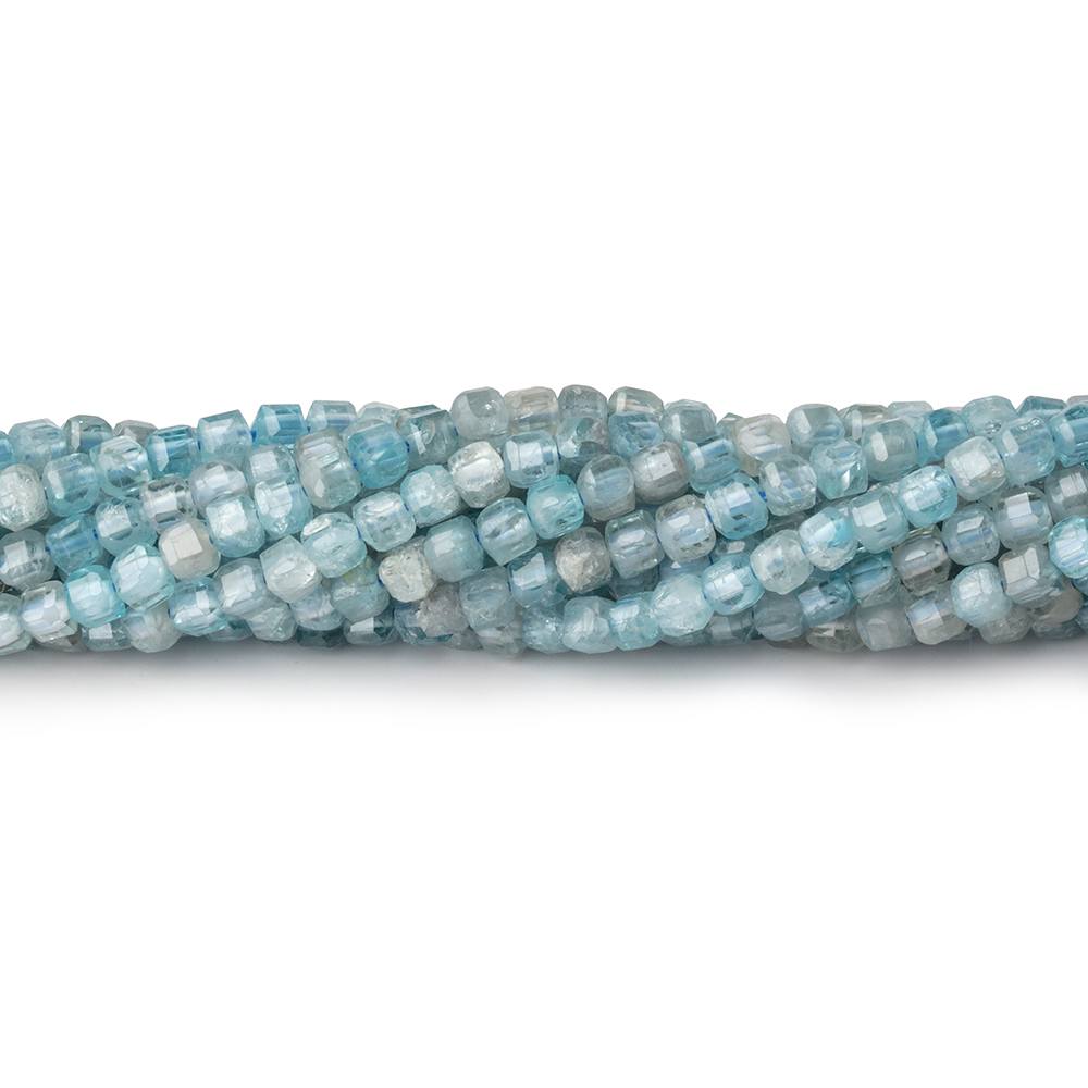 3mm Blue Zircon Micro Faceted Cube 15.25 inch 130 Beads A - BeadsofCambay.com
