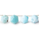 9-9.5mm Larimar Faceted Hexagon Beads 8 inch 16 pieces - BeadsofCambay.com
