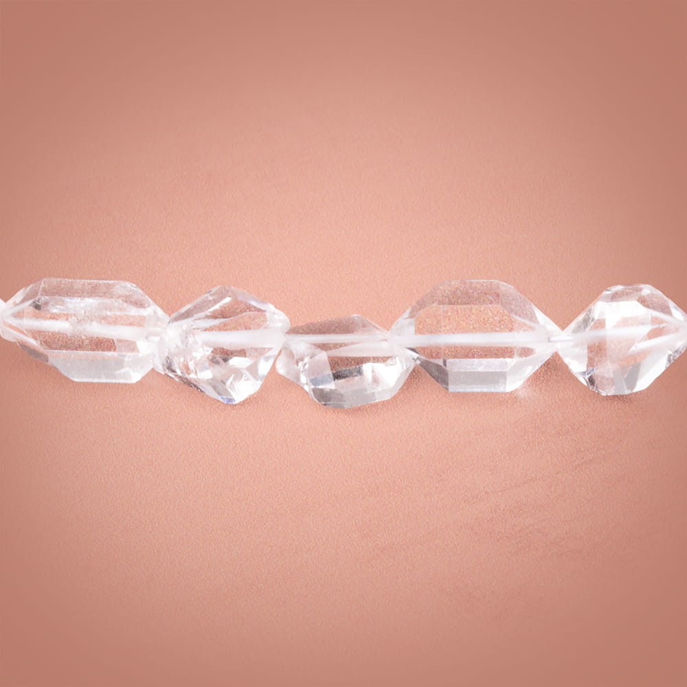 6x5-8x6mm Double Terminated Quartz Beads 15.5 inch 52 pieces - BeadsofCambay.com