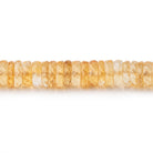 7mm Citrine Faceted Heishi Beads 8 inch 100 pieces - BeadsofCambay.com