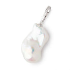 30x15mm White Ultra Baroque Pearl with Sterling Silver CZ Bail 1 Pendant AAA - BeadsofCambay.com