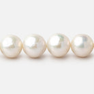 9.5-11mm Off White Near Round Freshwater Pearl Beads 15.75 inch 40 pieces - BeadsofCambay.com