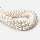 9.5-11mm Off White Near Round Freshwater Pearl Beads 15.75 inch 40 pieces - BeadsofCambay.com