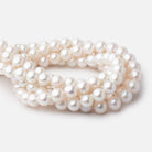 9.5-11mm Off White Near Round Freshwater Pearls 15.75 inch 40 Beads - BeadsofCambay.com