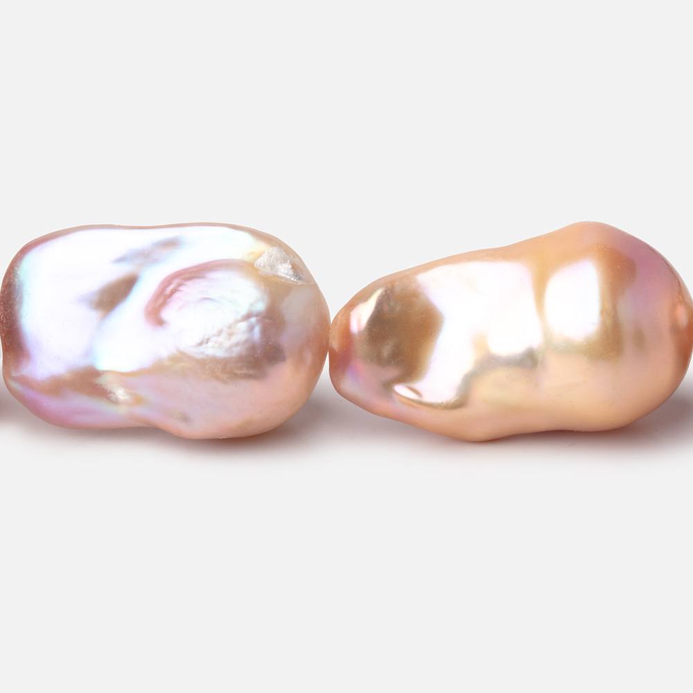 14x24-15x26mm Lilac Peach Ultra Baroque Freshwater Pearls 16 inch 15 Beads AA - BeadsofCambay.com