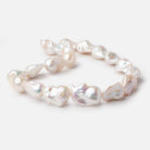 12x20-14x26mm Creamy White Ultra Baroque Freshwater Pearls 15 inch 16 Beads AA - BeadsofCambay.com