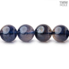 10-10.5mm Iolite Plain Round 15 inch 36 Beads with a 1mm Hole AA - BeadsofCambay.com