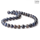 10-10.5mm Iolite Plain Round 15 inch 36 Beads with a 1mm Hole AA - BeadsofCambay.com