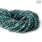 5.5-6mm Tanzanian Kyanite Plain Round 15 inch 64 Beads with a 1mm Hole - BeadsofCambay.com