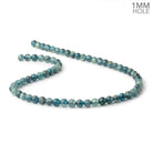 5.5-6mm Tanzanian Kyanite Plain Round 15 inch 64 Beads with a 1mm Hole - BeadsofCambay.com