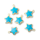 11.5mm Gold Leafed Howlite Faceted Star 1 Pendant - BeadsofCambay.com