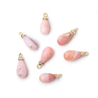 10-13mm Pink Peruvian Opal Faceted Tear Drop Pendant 1 piece - BeadsofCambay.com