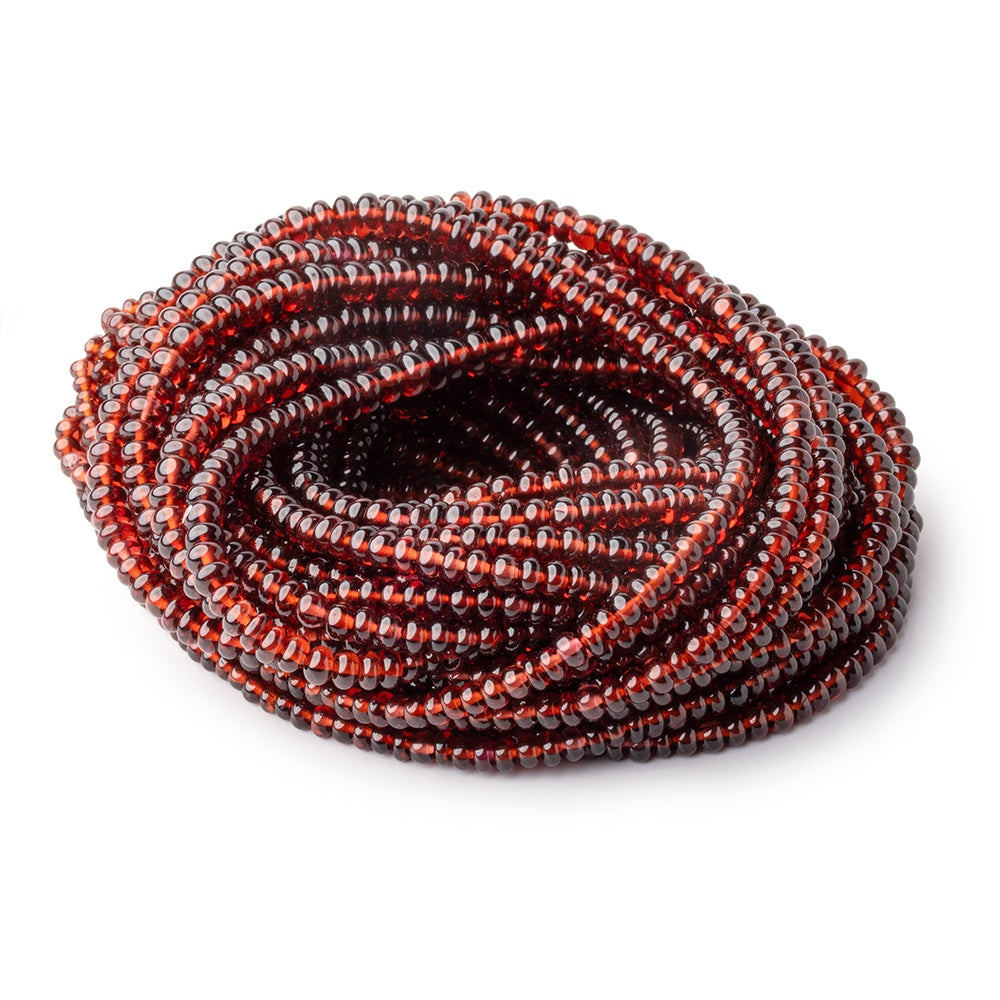 2.5-5mm Mozambique Garnet Plain Rondelle Beads 16 inch 168 pieces AA - BeadsofCambay.com