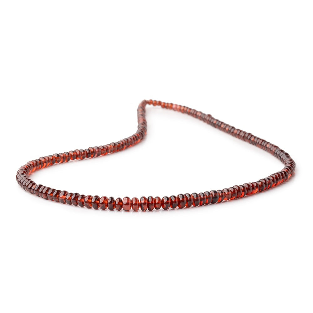2.5-5mm Mozambique Garnet Plain Rondelle Beads 16 inch 168 pieces AA - BeadsofCambay.com