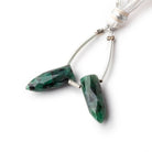 15x6mm Emerald Faceted Spike Focal Set of 2 Beads - BeadsofCambay.com