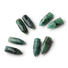 15x6mm Emerald Faceted Spike Focal Set of 2 Beads - BeadsofCambay.com