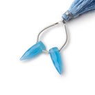 15x5mm Blue Chalcedony Faceted Spike Focal Set of 2 Beads - BeadsofCambay.com