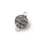12mm Antiqued Sterling Silver Ball Magnetic Clasp 1 piece - BeadsofCambay.com