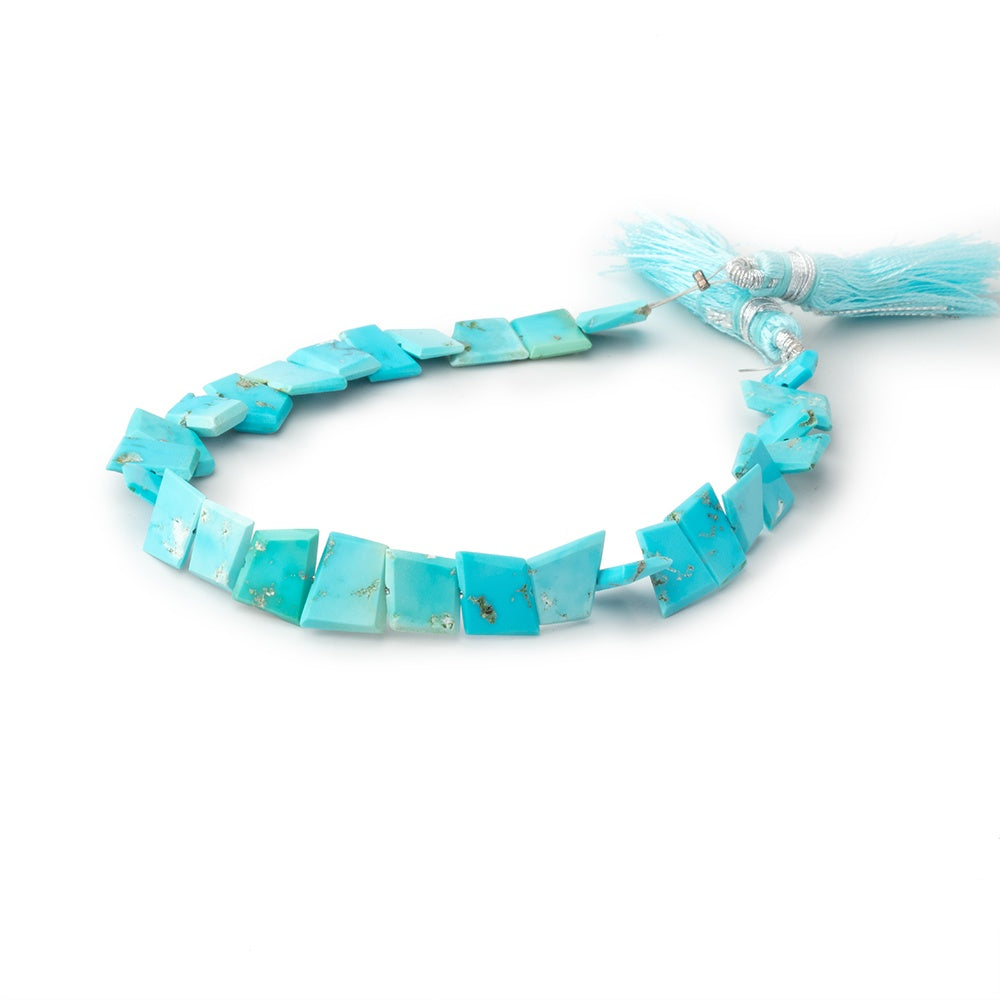 7-9mm Sleeping Beauty Turquoise Faceted Freeform Slice 7 inch 26 Beads - BeadsofCambay.com