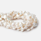 12-14mm Creamy White Keshi Side Drill Freshwater Pearl 16 inch 36 Beads - BeadsofCambay.com
