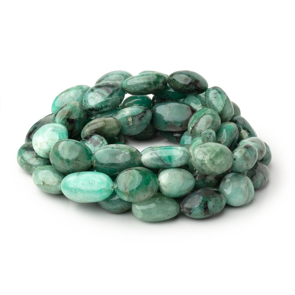 13x9-21x14mm Brazilian Emerald Plain Nugget 15 inch 23 Beads - BeadsofCambay.com