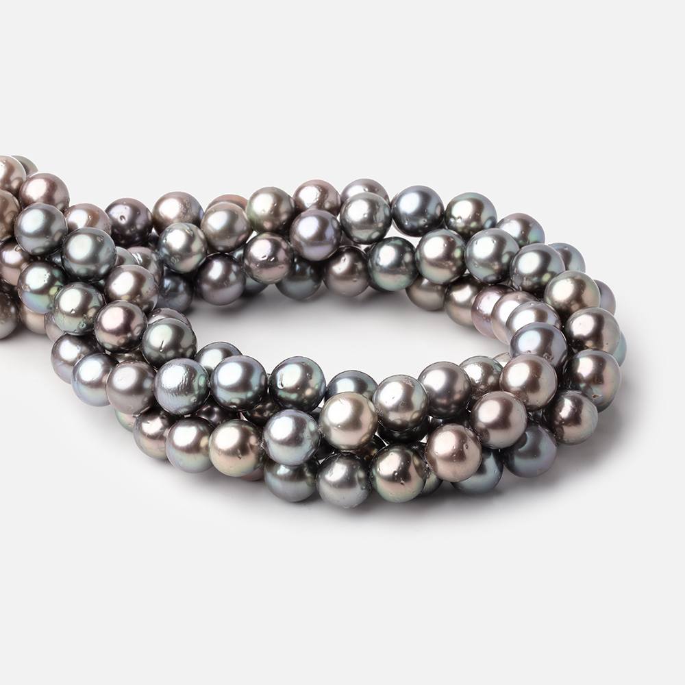 9-10mm Peacock Tahitian Saltwater Pearl 16 inch 42 Beads AA - BeadsofCambay.com
