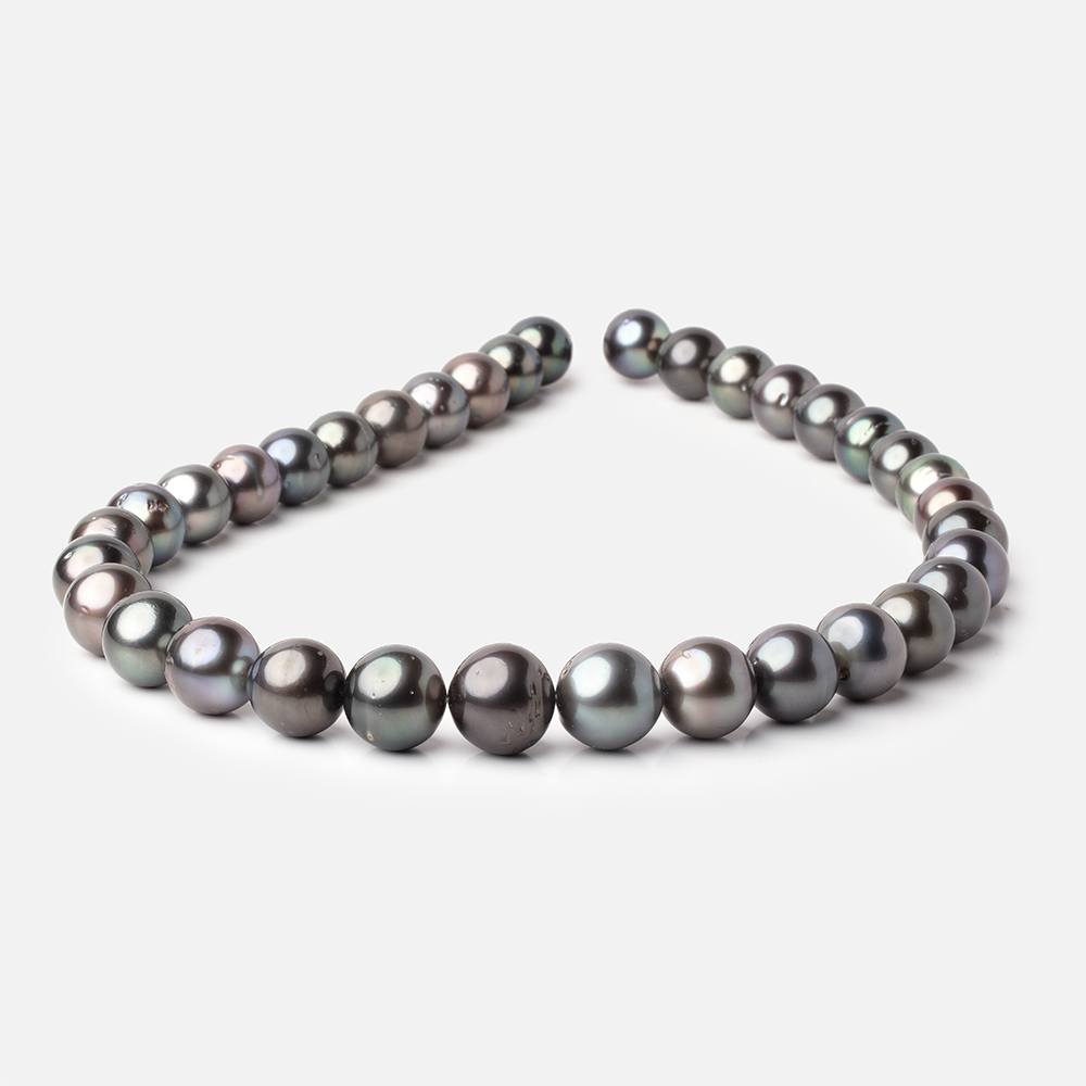 11-14.5mm Peacock Tahitian Saltwater Pearl 17 inch 35 Beads AA - BeadsofCambay.com