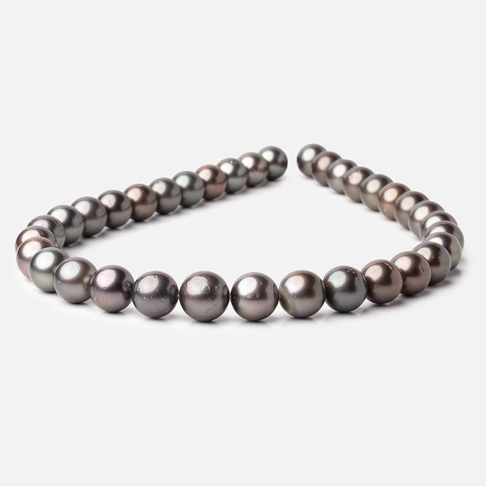 11-13mm Peacock Tahitian Saltwater Pearl 16 inch 35 Beads AA - BeadsofCambay.com