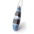 40x11mm Banded Owyhee Blue Opal Plain Pear 1 Focal - BeadsofCambay.com