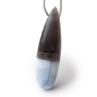 40x10mm Banded Owyhee Blue Opal Plain Pear Focal 1 Bead - BeadsofCambay.com