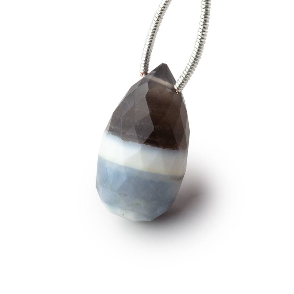 20-24mm Banded Owyhee Blue Opal Faceted Tear Drop 1 Focal - BeadsofCambay.com