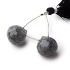 15mm Celestial Quartz Faceted Candy Kiss Focal Set of 2 Beads - BeadsofCambay.com