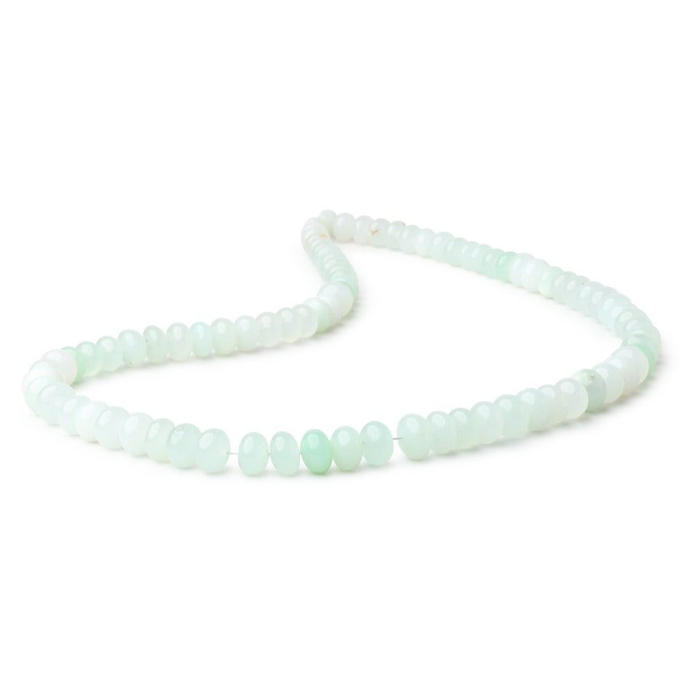 6-8mm Tanzanian Green Opal Plain Rondelle Beads 16 inch 78 pieces - BeadsofCambay.com