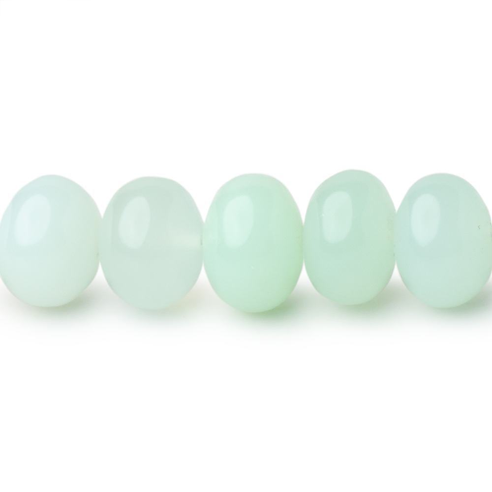 8-10mm Tanzanian Green Opal Plain Rondelle Beads 16 inch 62 pieces - BeadsofCambay.com
