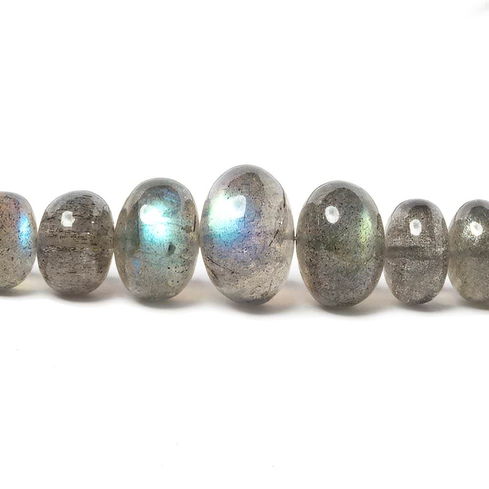 5.5 - 12mm Labradorite Plain Rondelle Beads AAA Grade 16 inch 70 pieces - Beadsofcambay.com