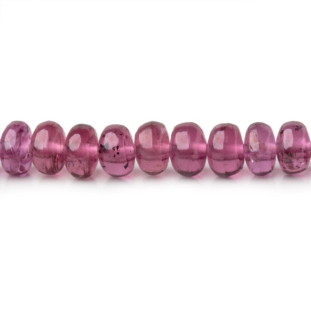 5.5 - 6.5mm Rhodolite Garnet Plain Rondelle Beads 18 inch 130 pieces AAA - Beadsofcambay.com
