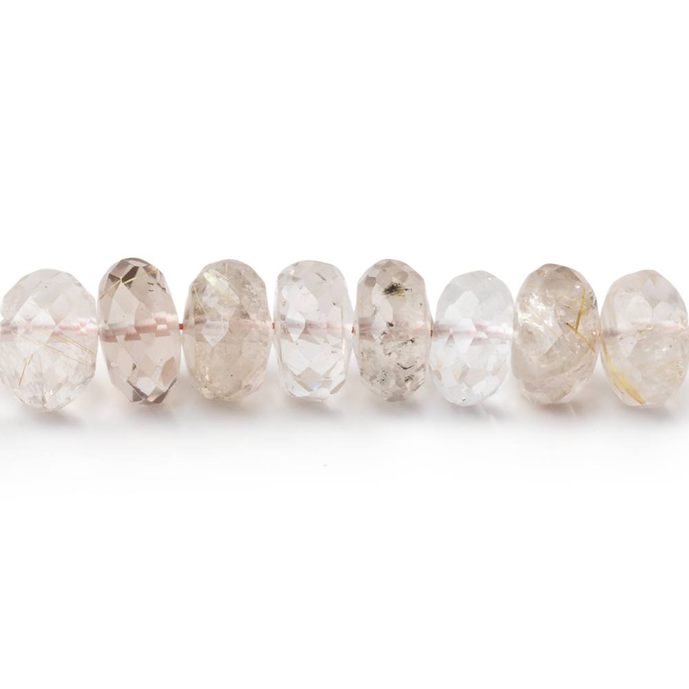 5.5 - 6.5mm Rutilated Quartz Faceted Rondelle Beads 16 inch 88 pieces - Beadsofcambay.com