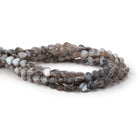 5.5 - 6mm Platinum & Chocolate Moonstone Faceted Hearts 12.5 inch 56 Beads - Beadsofcambay.com