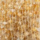 5.5 - 6mm Shaded Citrine Faceted Rondelle on Sterling Silver Chain - Beadsofcambay.com