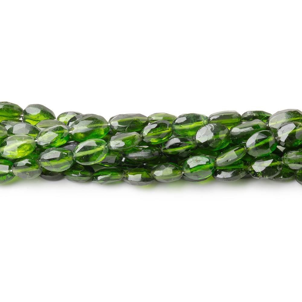 5.5 - 7.5mm Chrome Diopside Faceted Oval 16 inch 62 Beads - Beadsofcambay.com